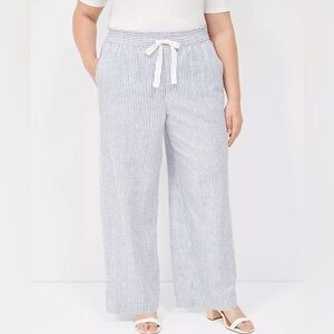 Lane Bryant Wide Leg Linen Blend Pants Size 14S NWOT